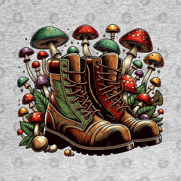 Camping boots with mushrooms by Art_Boys